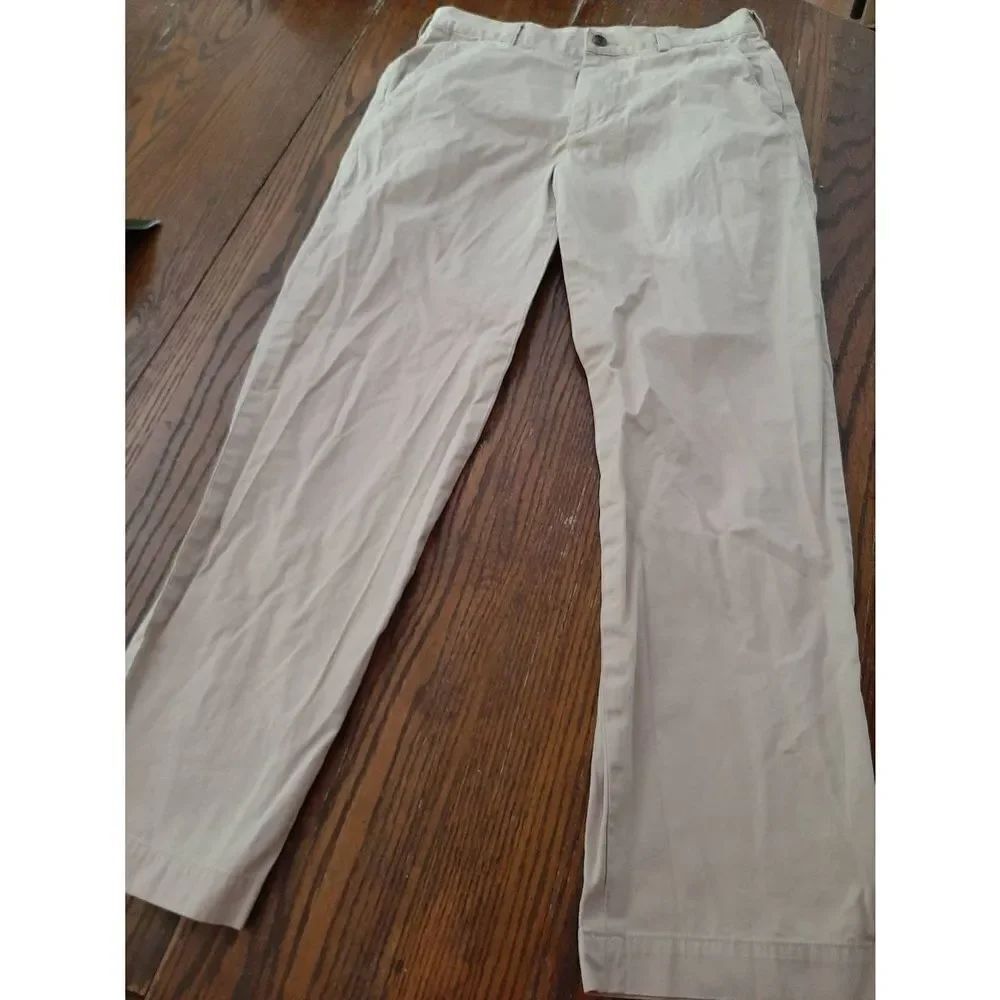 31x30 Brooks Brothers "346" Khaki Tan Cotton Mid Rise Pants with Pockets